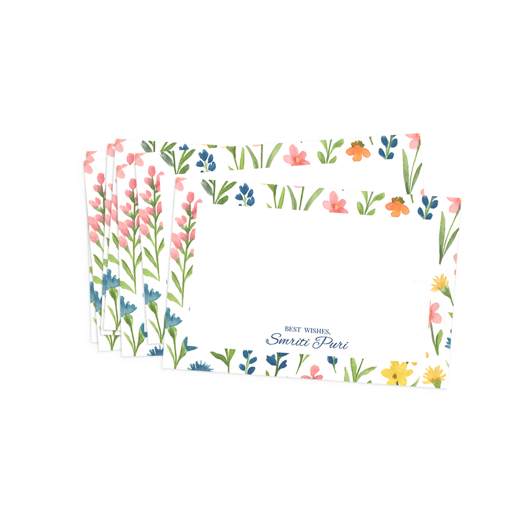 White Multi Floral Best Compliments Cards