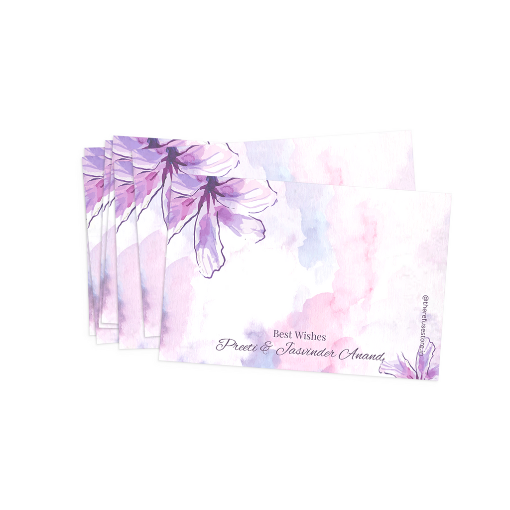Purple Watercolour Floral Best Compliments Cards