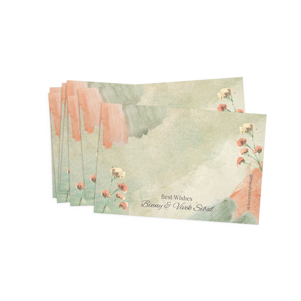 Green & Orange Watercolour Best Compliments Cards