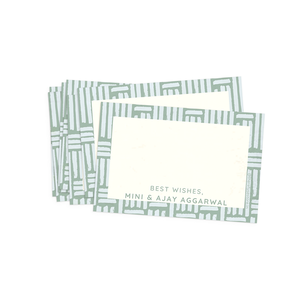 Sage Green Brush Pattern Best Compliments Cards