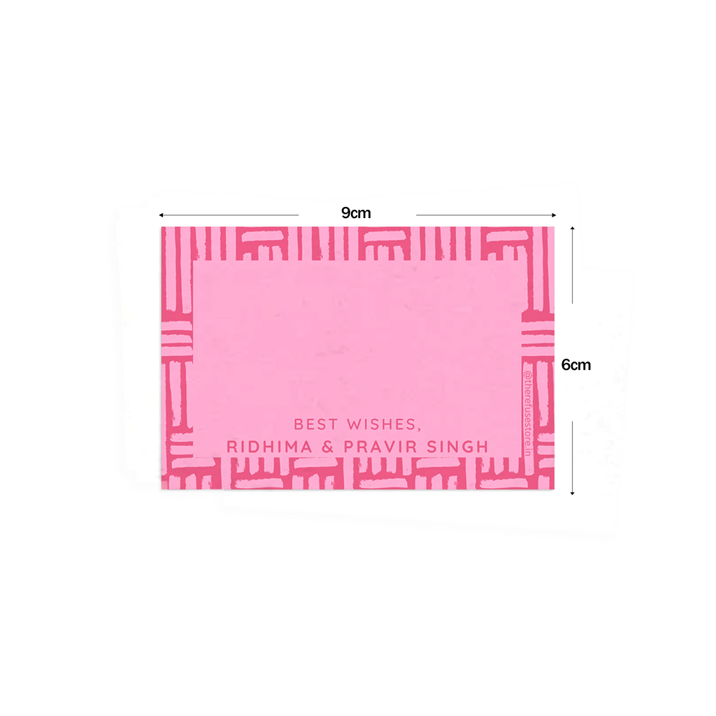 Hot Pink Brush Pattern Best Compliments Cards shown with dimensions on a white background