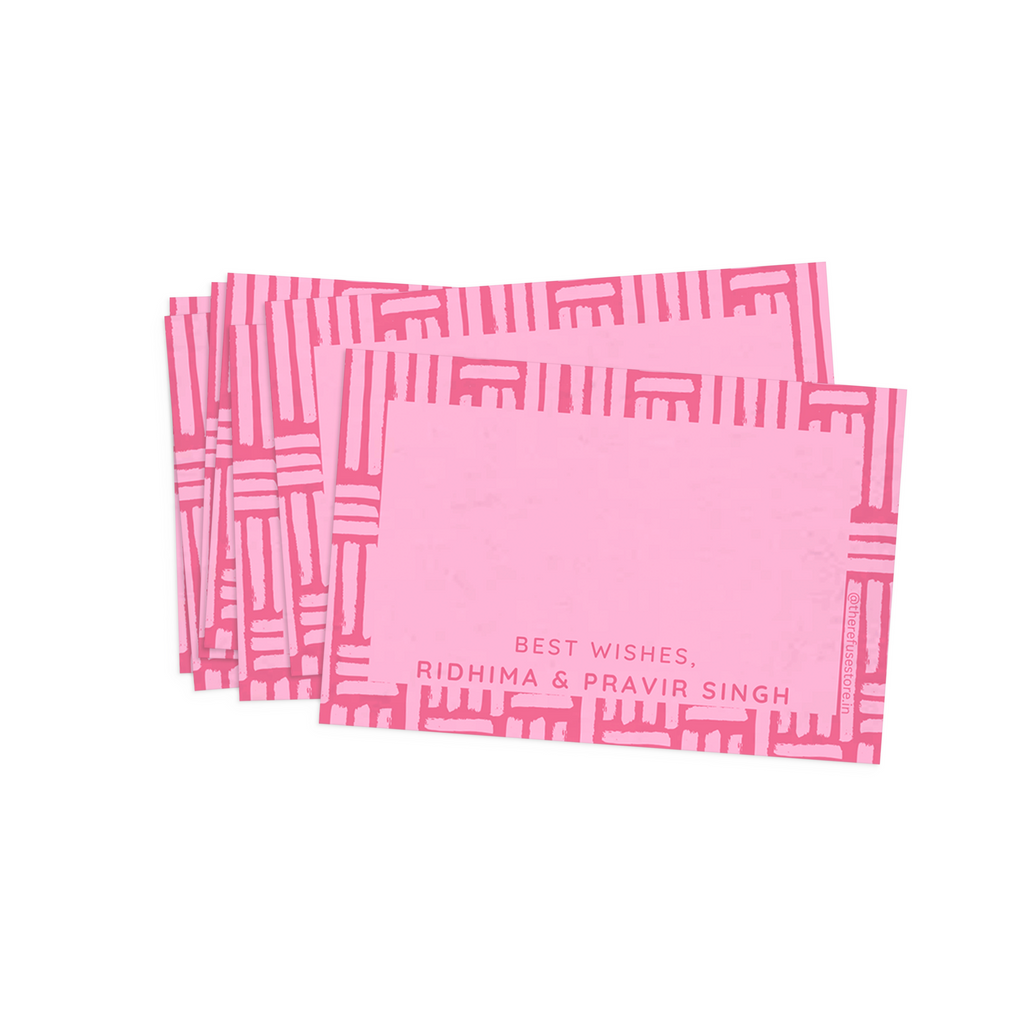 Hot Pink Brush Pattern Best Compliments Cards