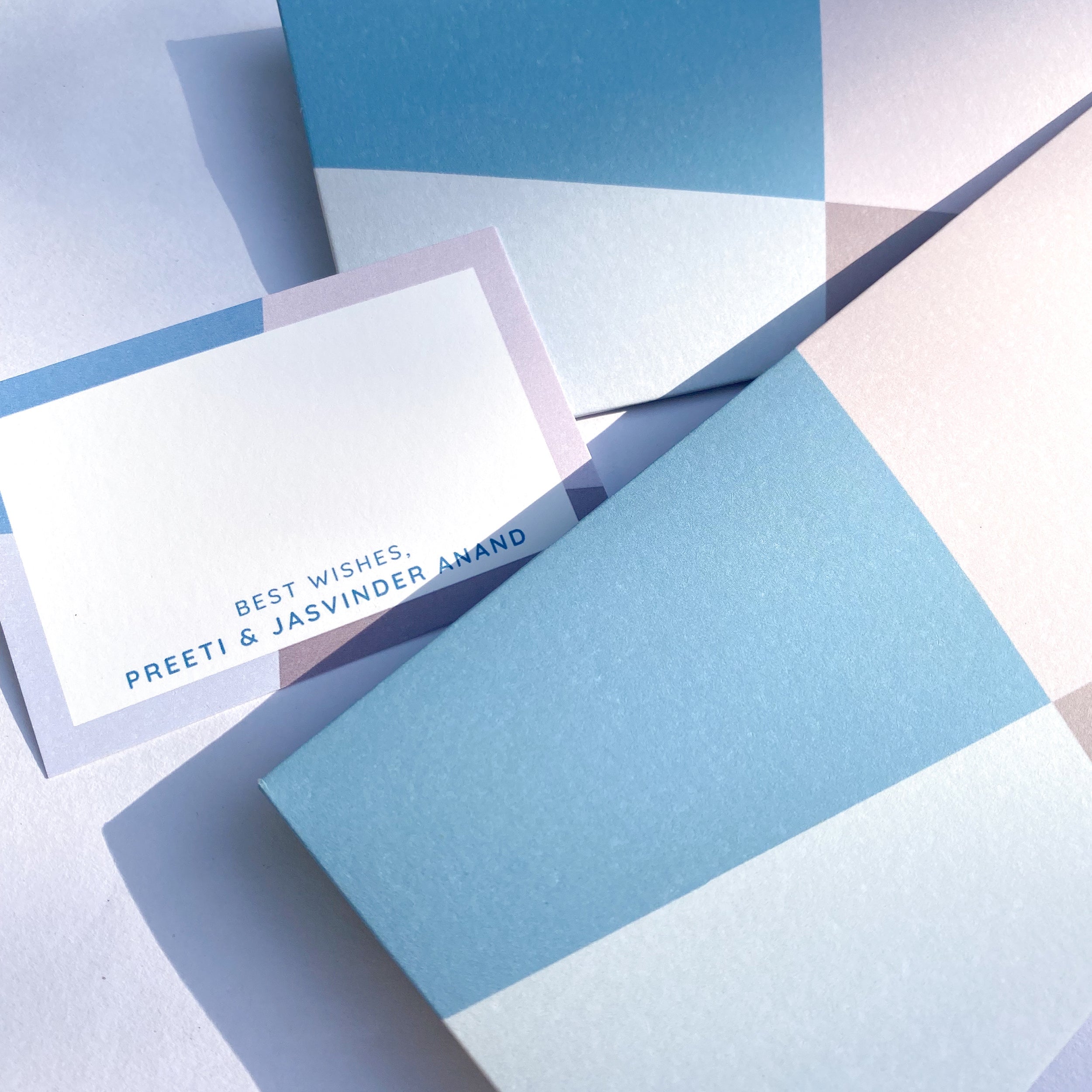 Blue & Grey Abstract Best Compliments Cards