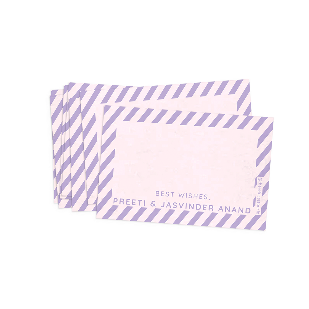 Purple & Pink Diagonal Striped Best Compliments Cards