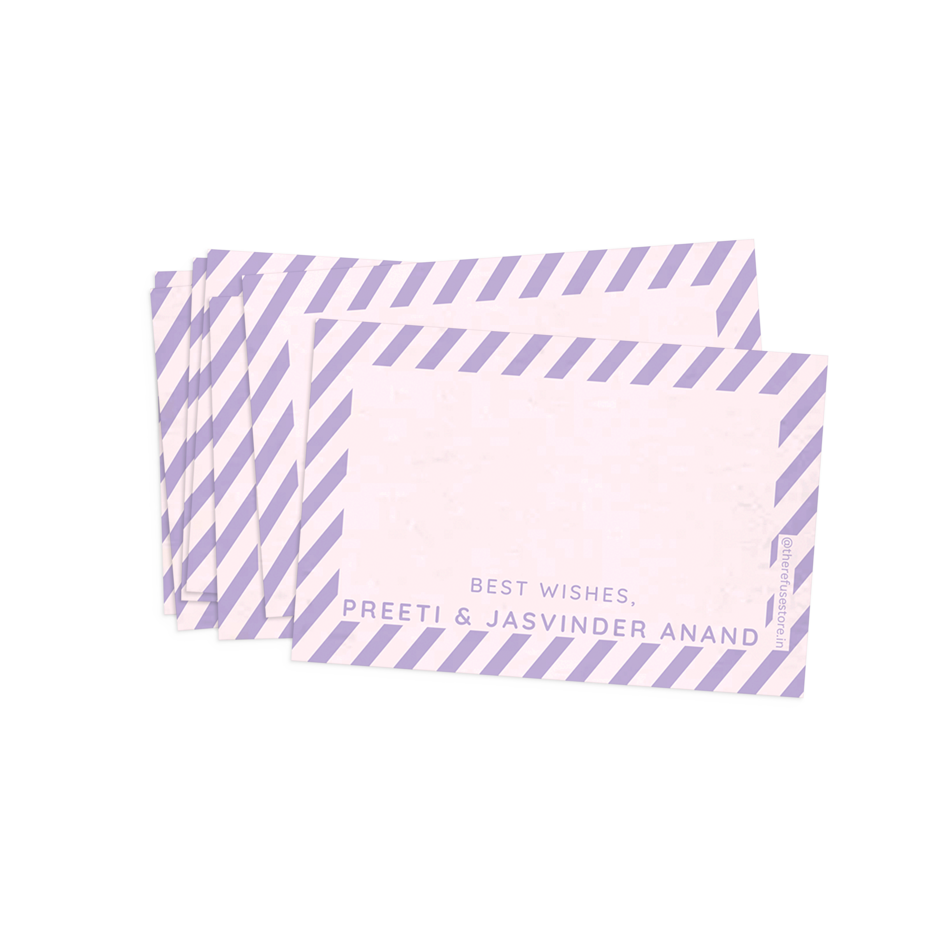 Purple & Pink Diagonal Striped Best Compliments Cards