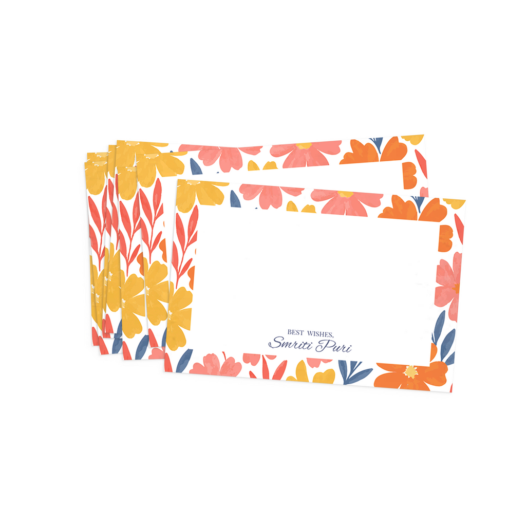 Red & Orange Multi Floral Best Compliments Cards