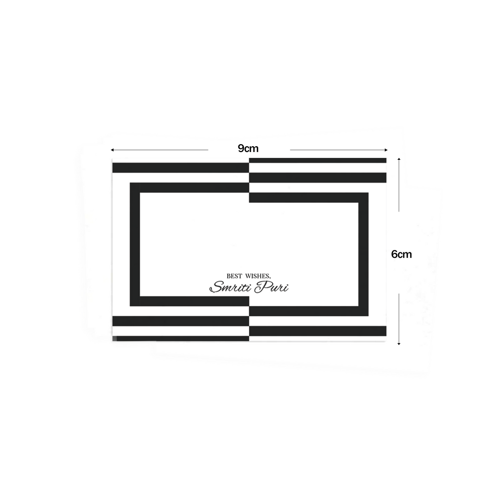 Black & White Lined Best Compliments Cards shown with dimensions on a white background