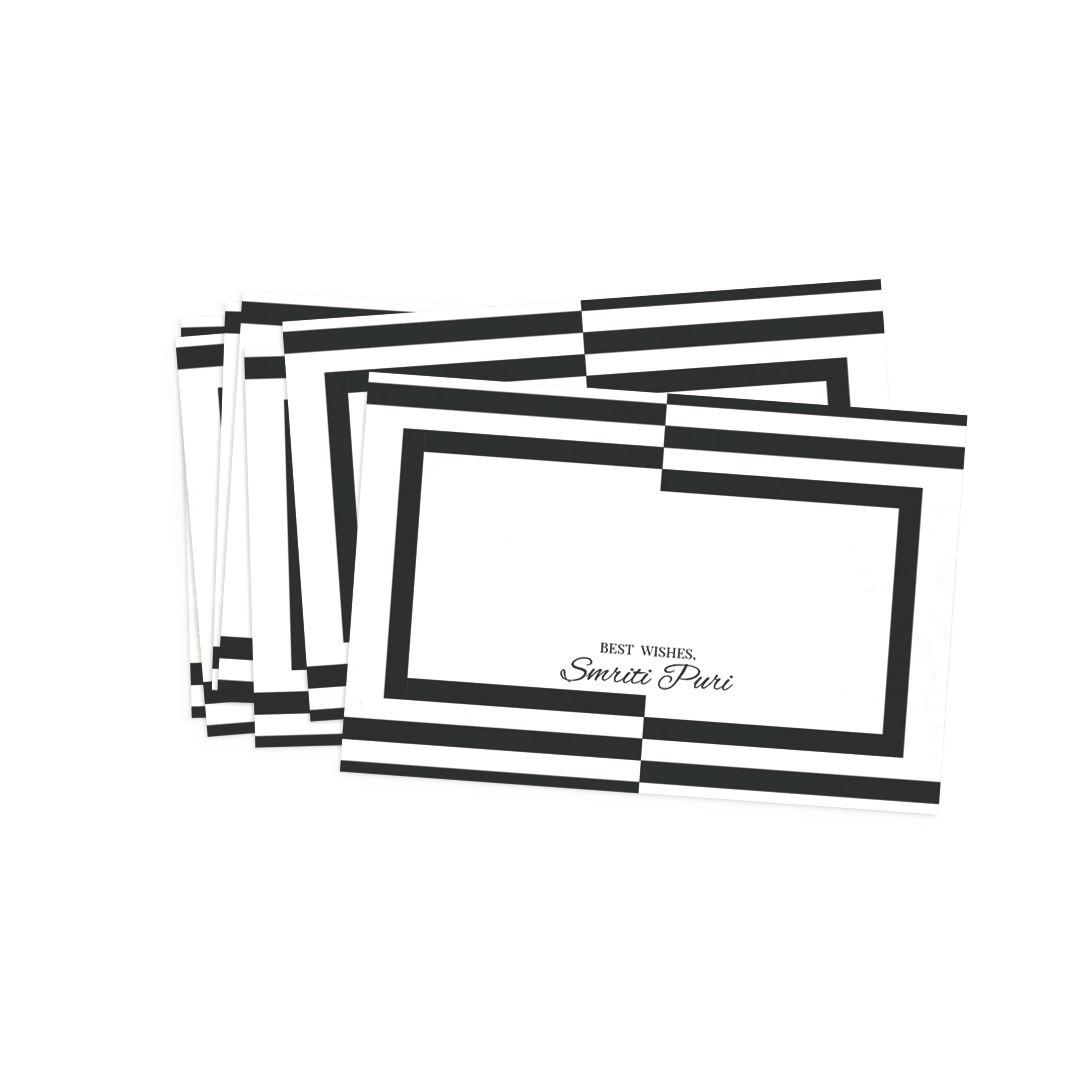 Black & White Lined Best Compliments Cards