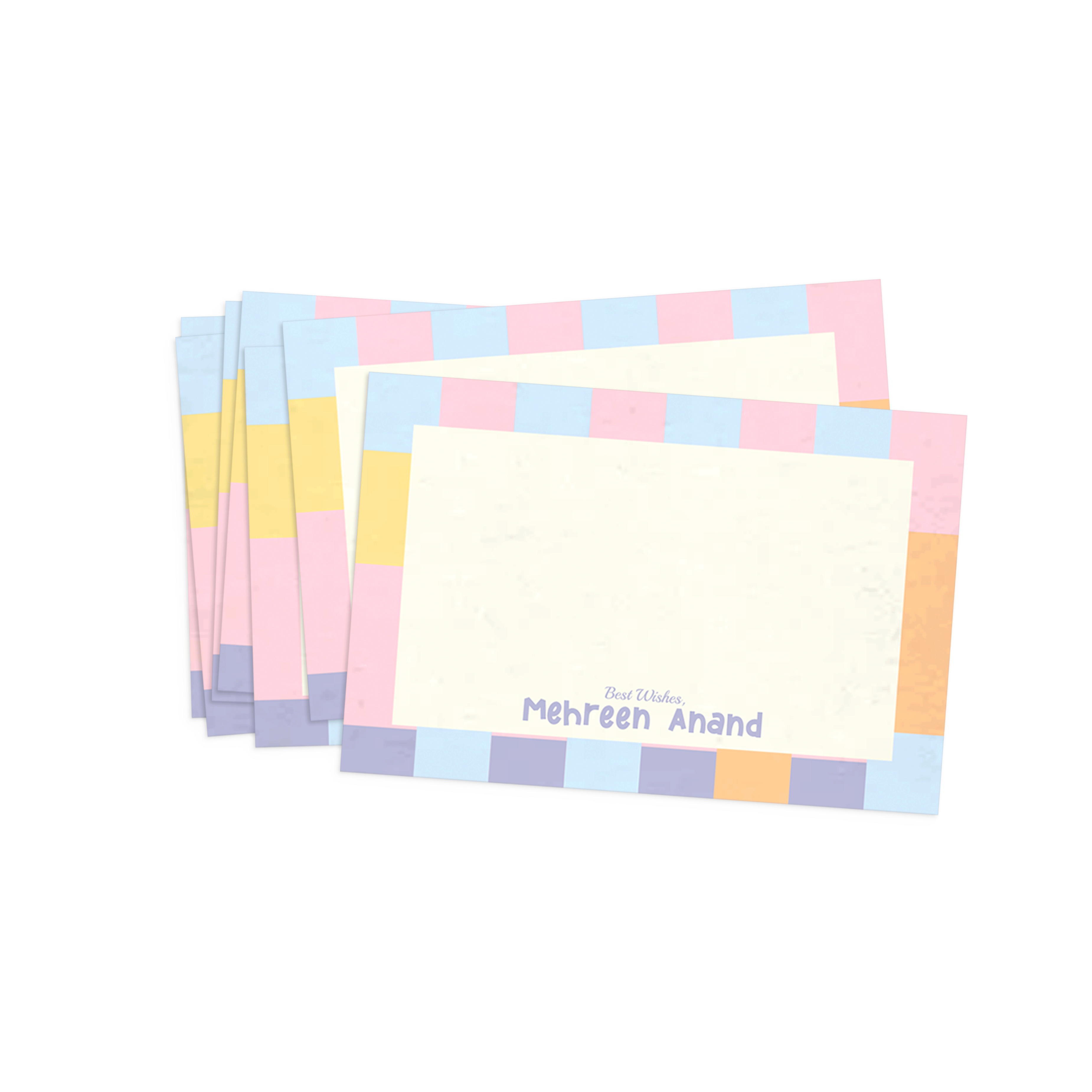 Mullti Pastel Striped Best Compliments Cards