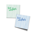 Green & Blue Hand Drawn Striped Personalised Fold Gift Cards