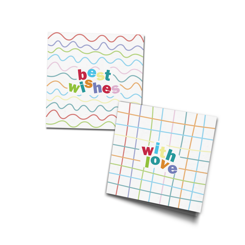 Multi Hand Drawn Lines Personalised Fold Gift Cards