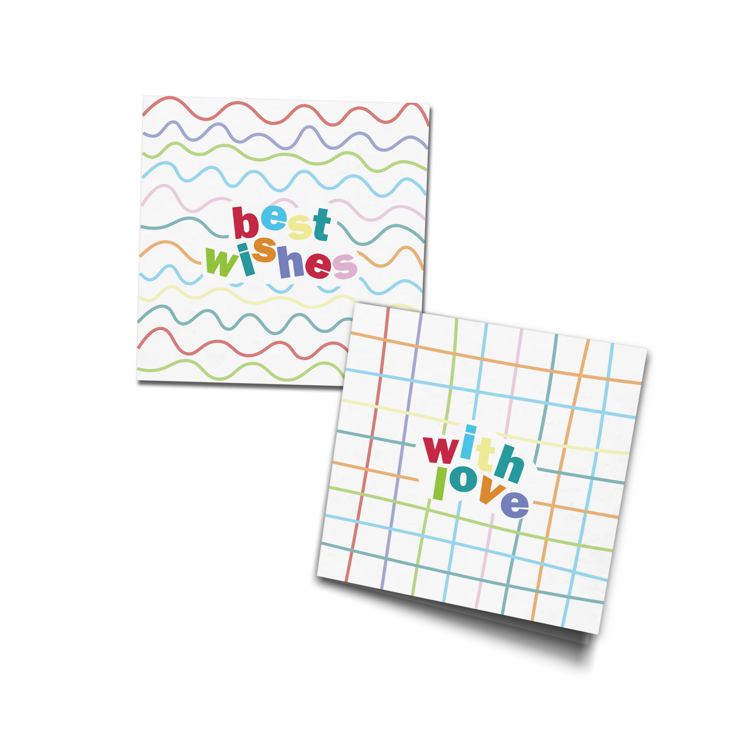 Multi Hand Drawn Lines Personalised Fold Gift Cards