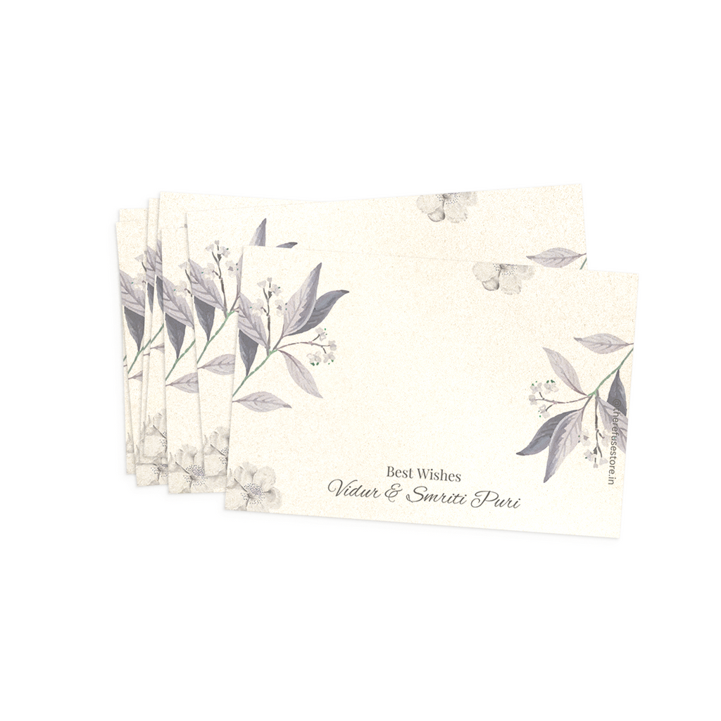 Misty Lavender Leaf Metallic Best Compliments Cards