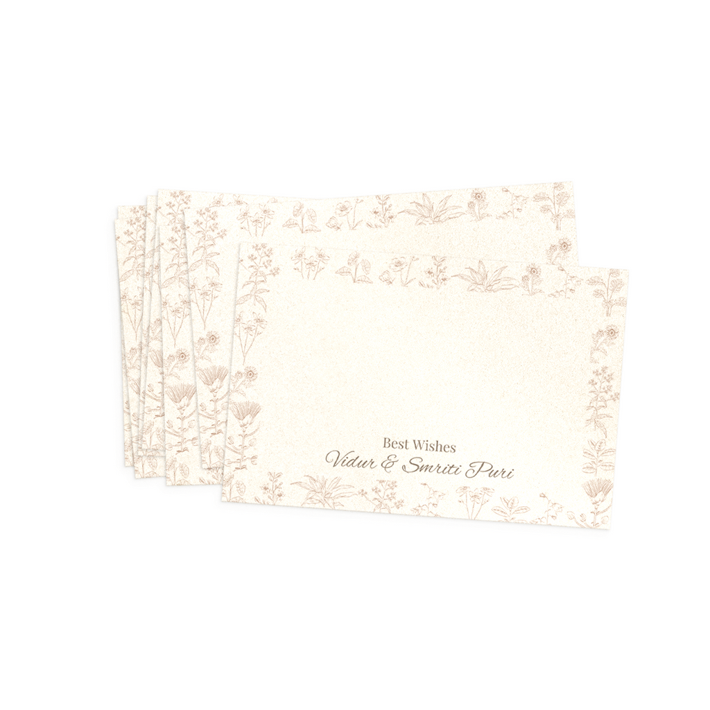 Vintage Botanical Metallic Best Compliments Cards  (Set of 100)