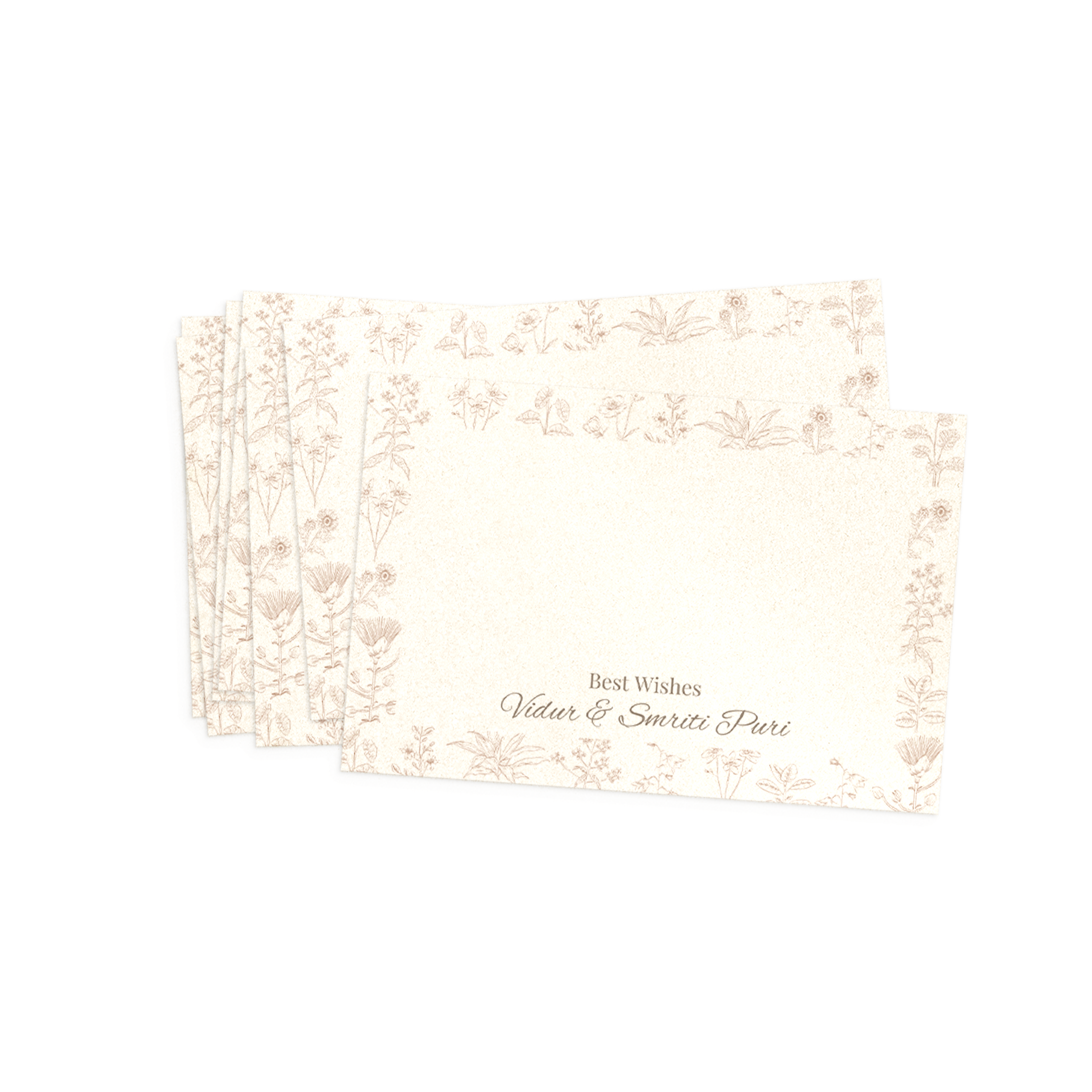 Vintage Botanical Metallic Best Compliments Cards  (Set of 100)