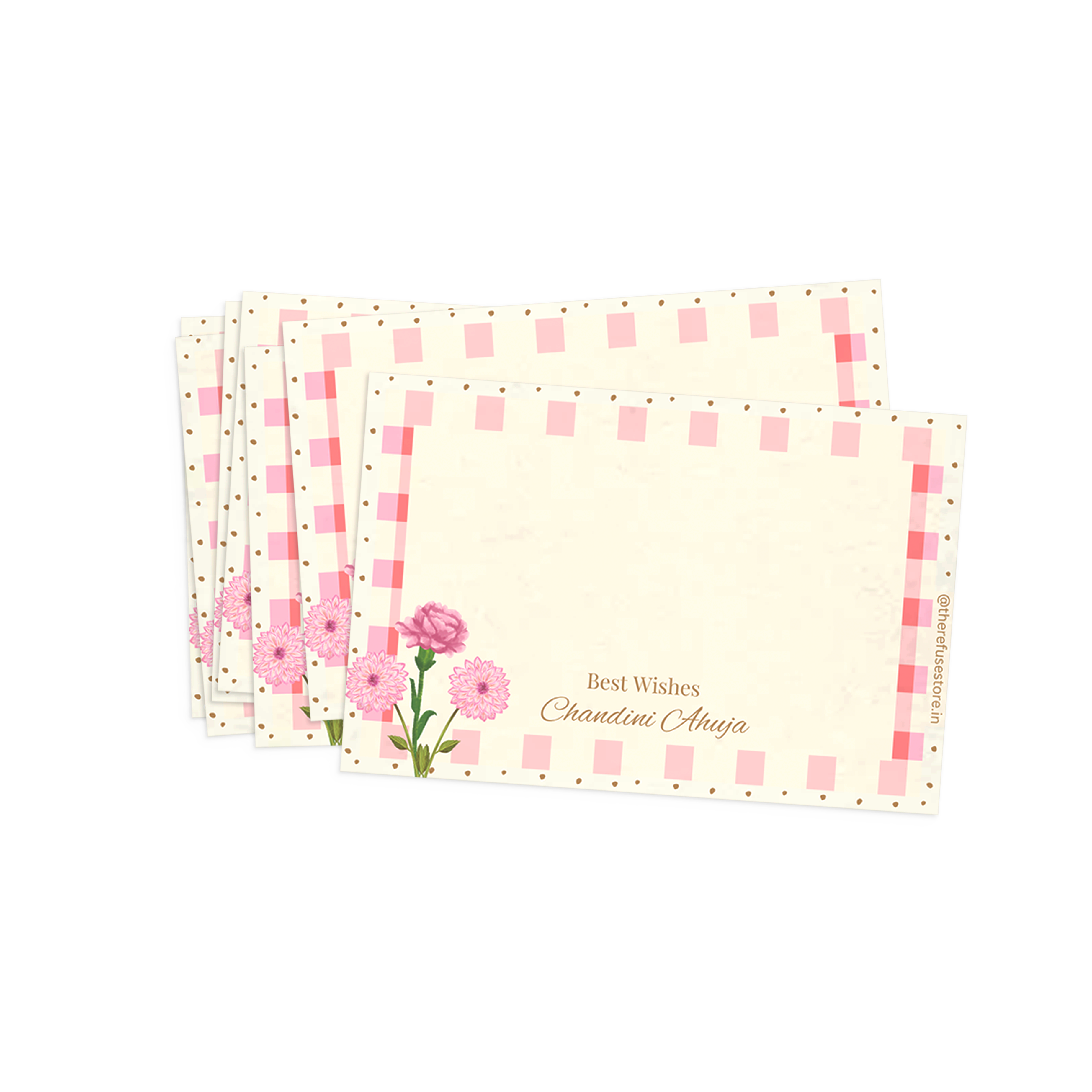 Vintage Checkered Floral Best Compliments Cards