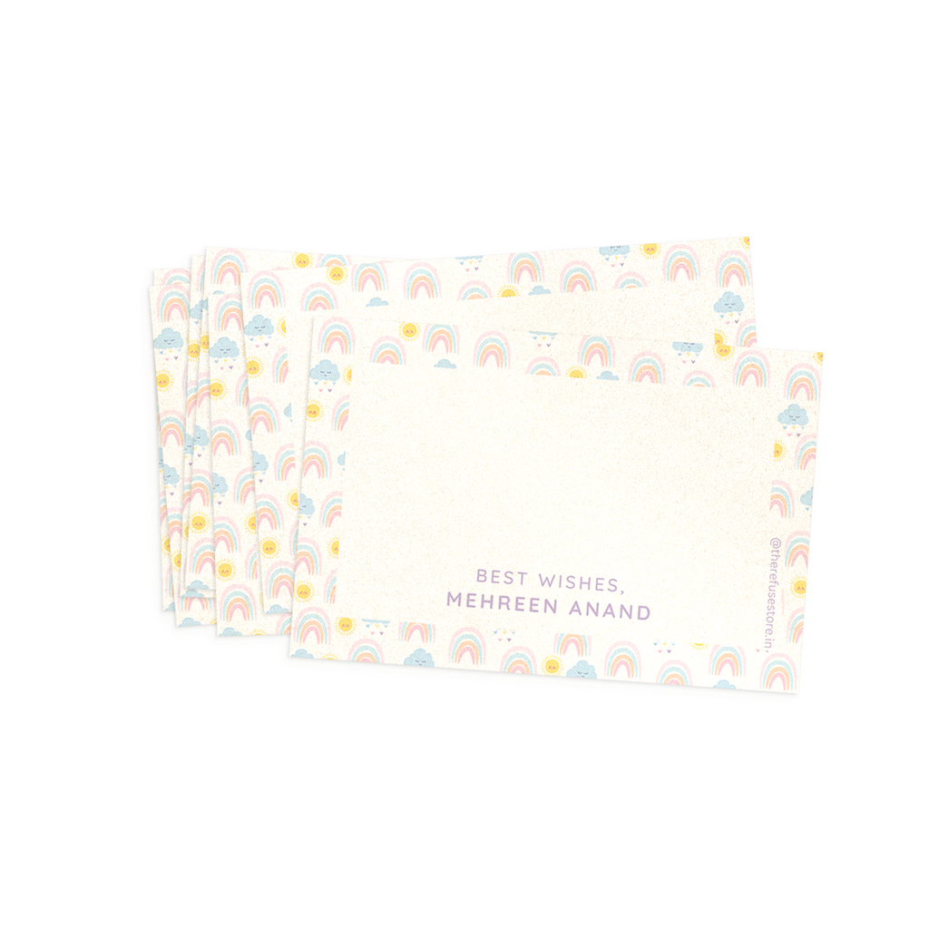 Pastel Rainbow & Cloud Metallic Best Compliments Cards