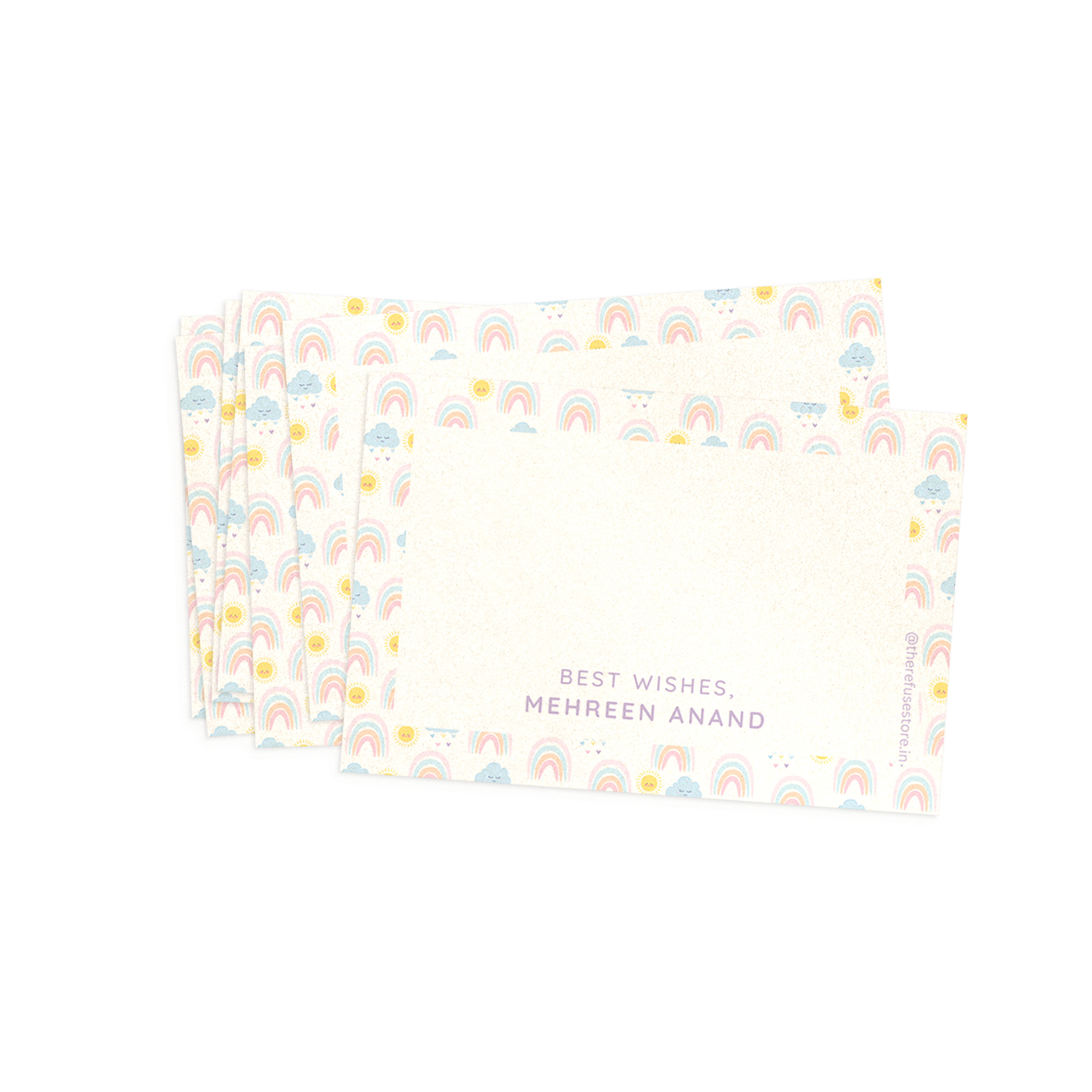 Pastel Rainbow & Cloud Metallic Best Compliments Cards