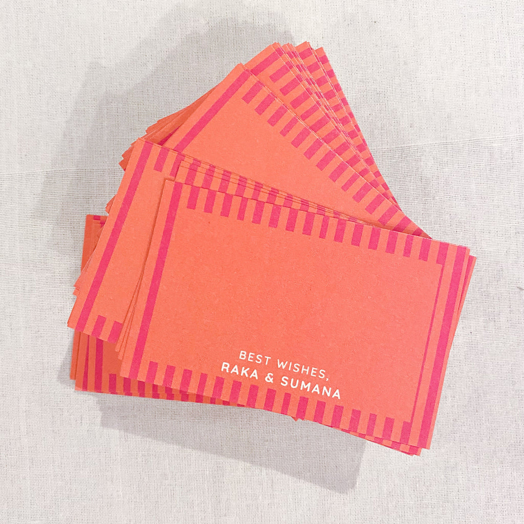 Shades of Pink Vertical Stripes Best Compliments Cards