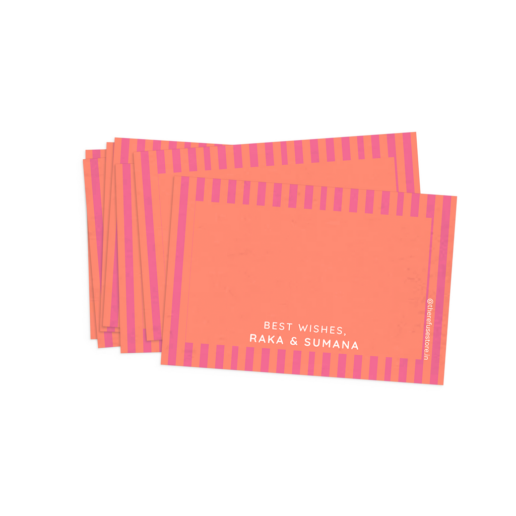 Shades of Pink Vertical Stripes Best Compliments Cards