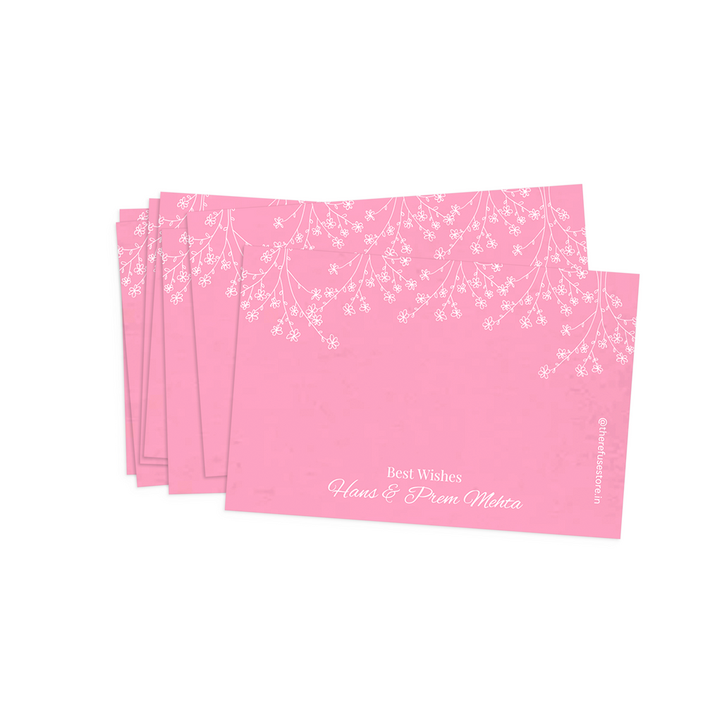 Pink Delicate Flower Branch Best Compliments Cards