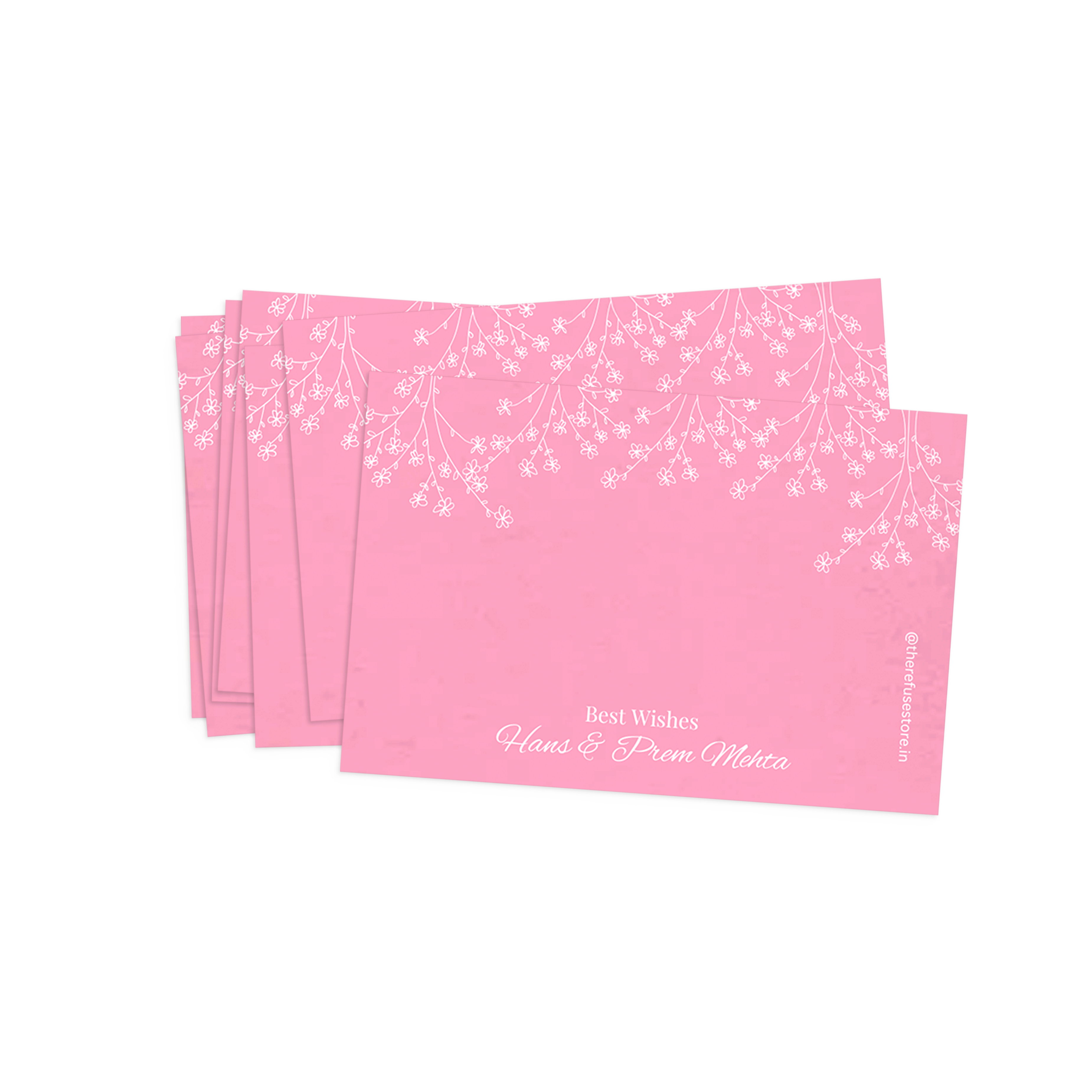 Pink Delicate Flower Branch Best Compliments Cards