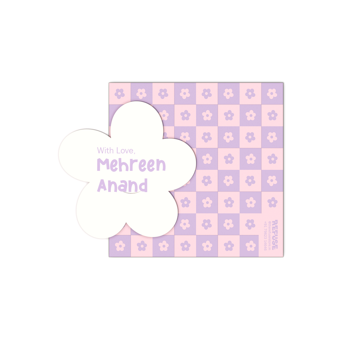 Pink & Lilac Flower Power Cutout Best Compliments Cards