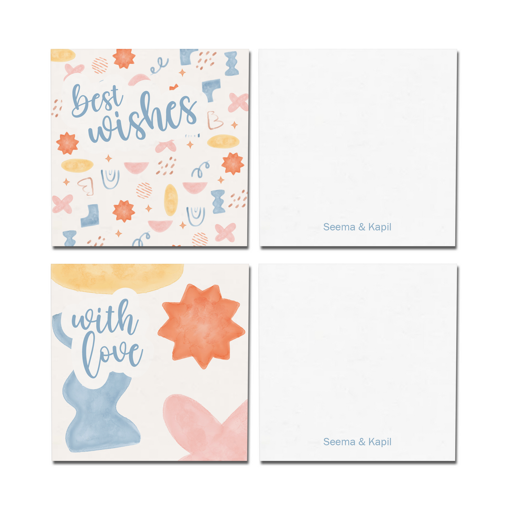Abstract Watercolor Personalised Fold Gift Cards