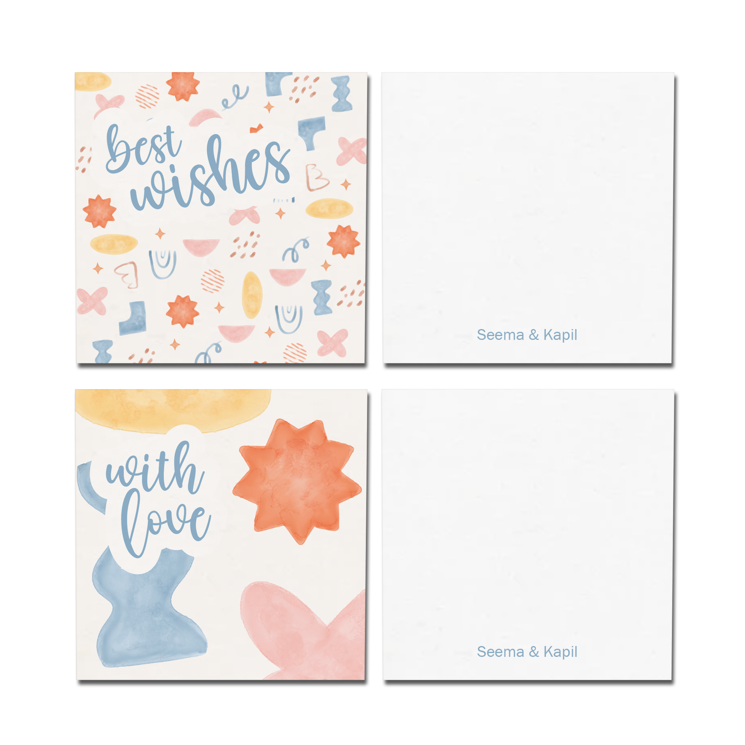 Abstract Watercolor Personalised Fold Gift Cards