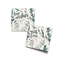 Green Leaves Metallic Personalised Fold Gift Cards