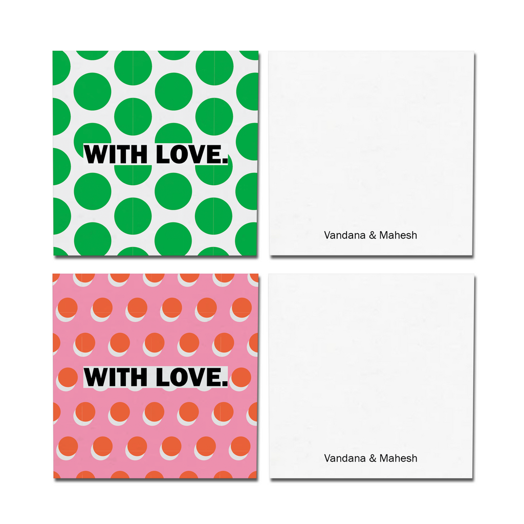 Polka Madness Personalised Fold Gift Cards