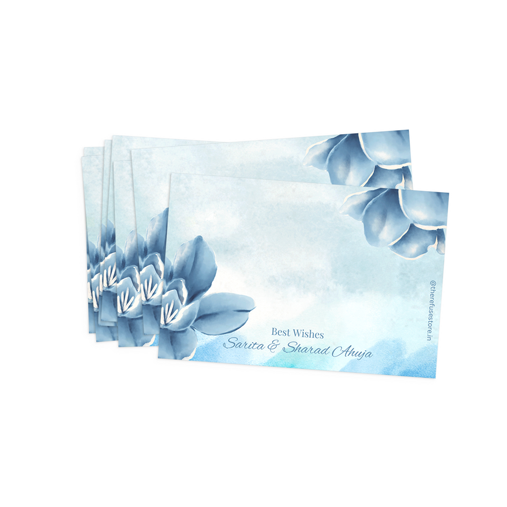 Blue Bloom Watercolour Personalised Best Compliments Cards