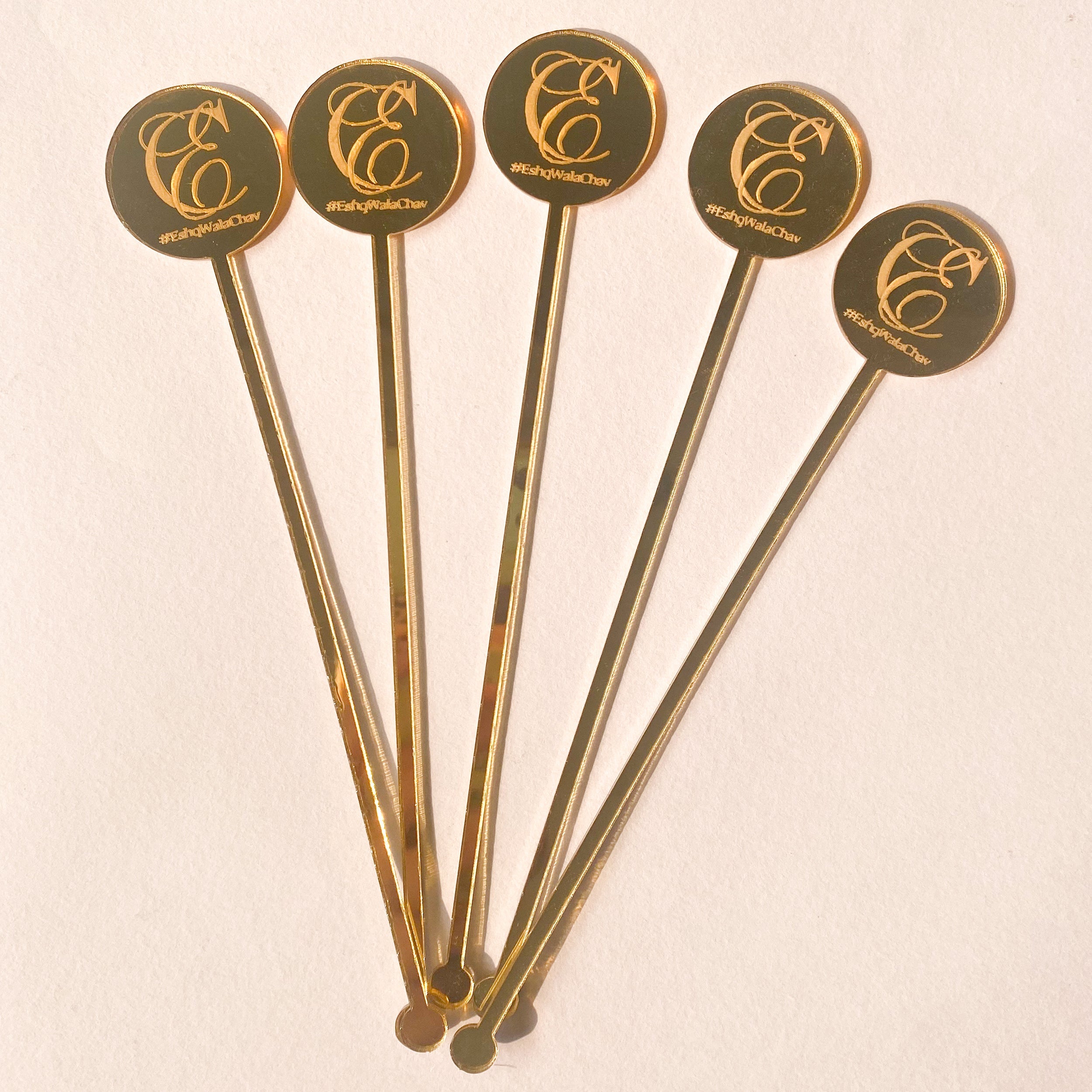 Gold custom drink stirrers