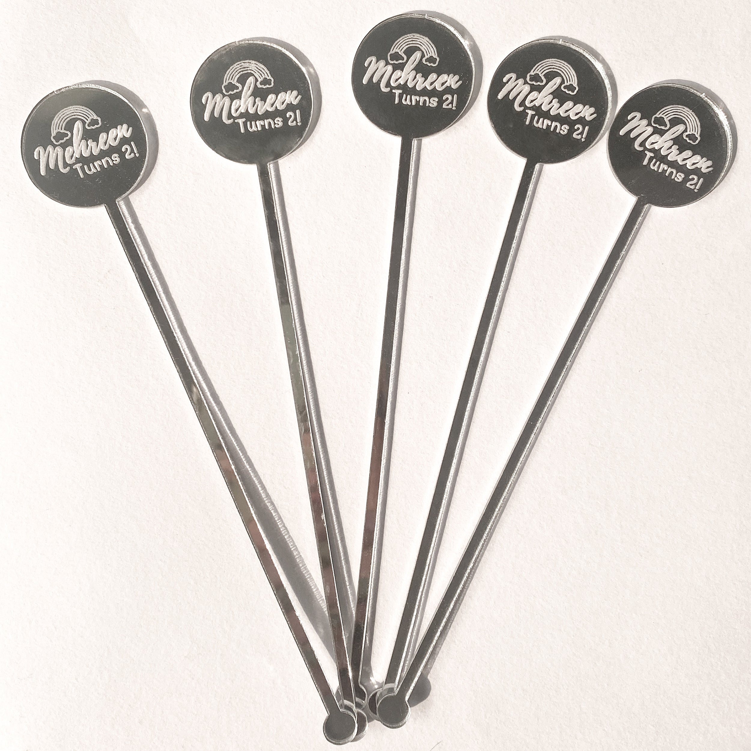 Silver custom drink stirrers