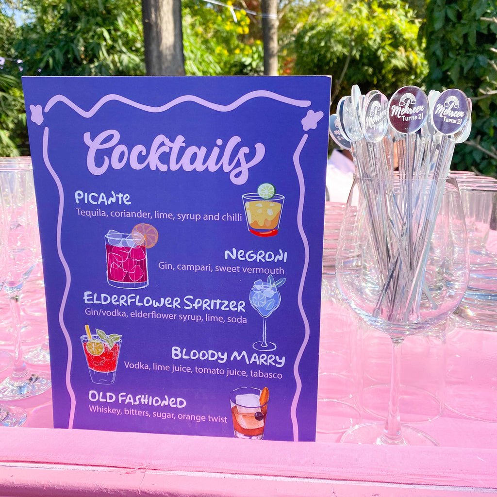 Silver custom drink stirrers