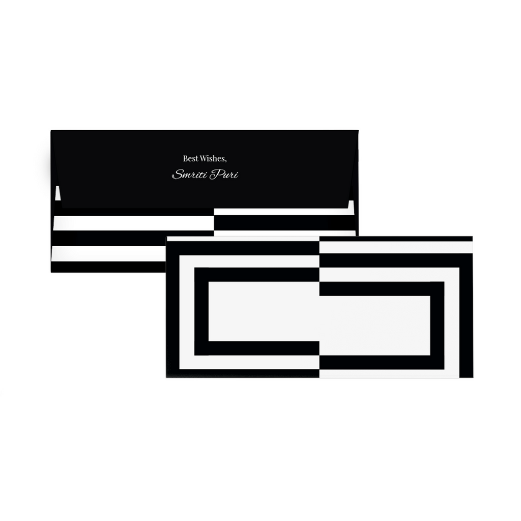 Black & White Lined Personalised Money Envelopes