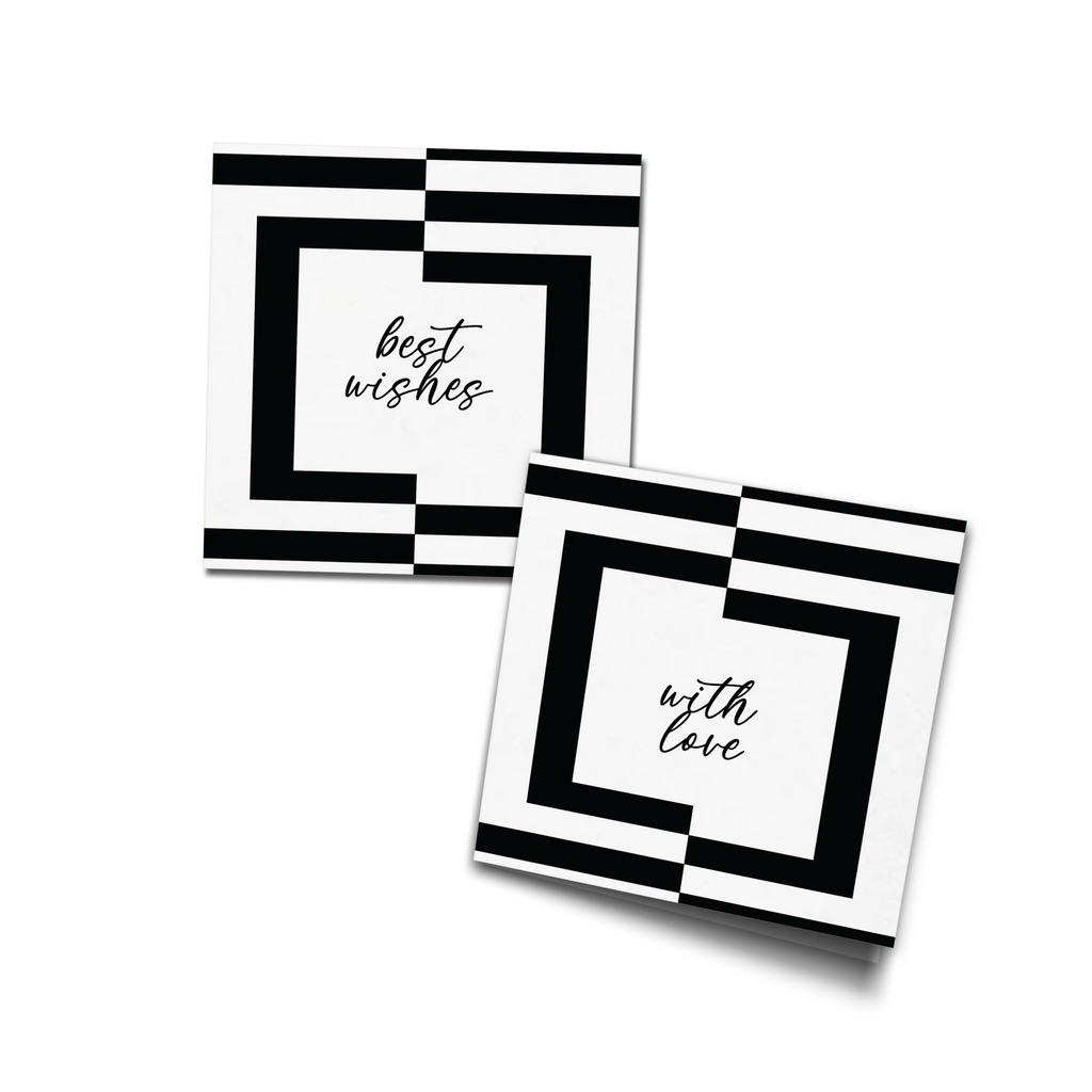 Black & White Lined Personalised FOLD Best Compliments Cards