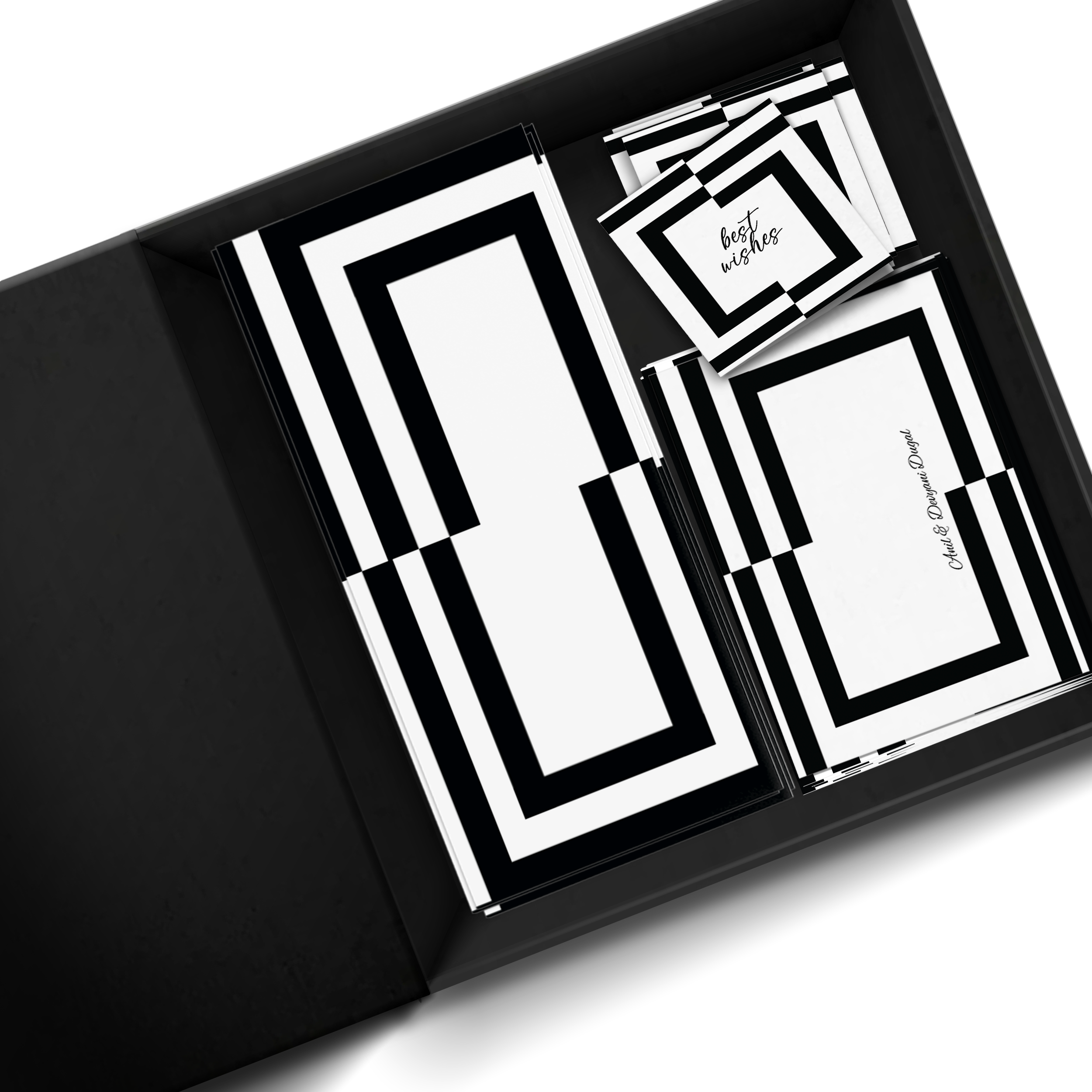 Black & White Lined Personalised Gifting Mini Set WITH BOX