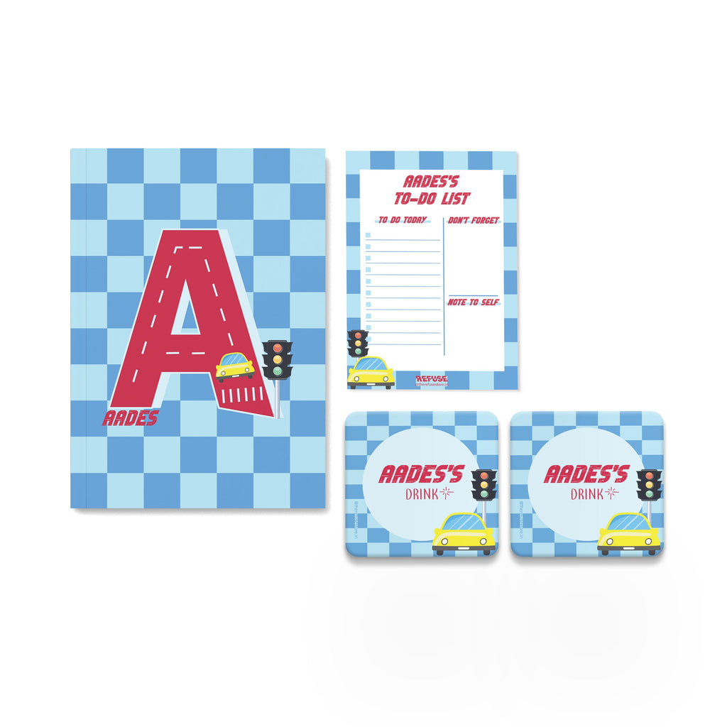 Car personalised notebook,notepad & coasters