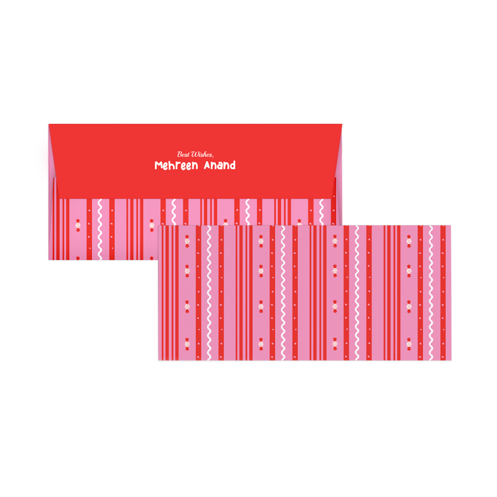 Pink & Red Candy Kids Personalised Money Envelopes