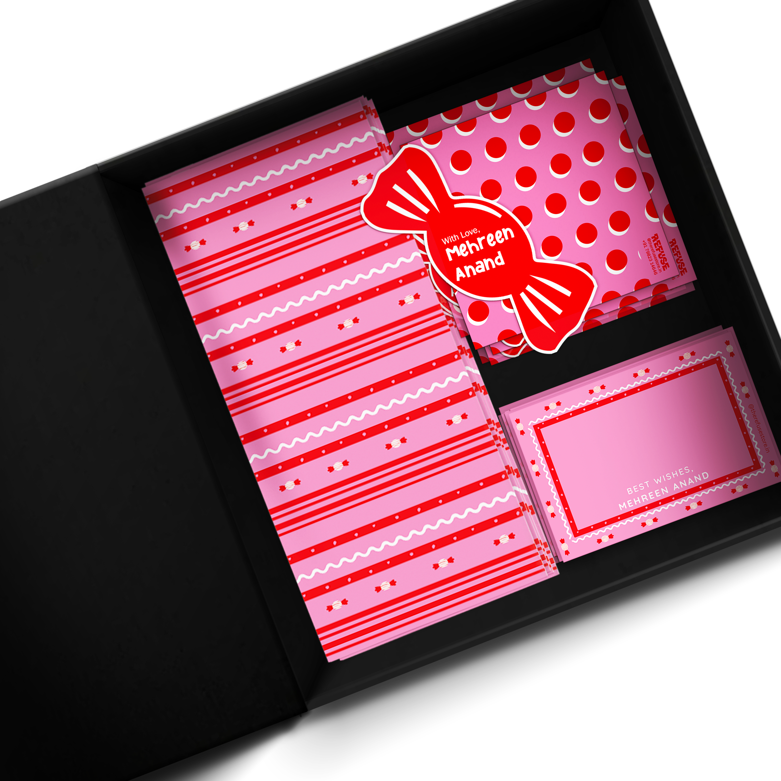 Pink & Red Candy Kids Personalised Gifting Mini Set WITH BOX