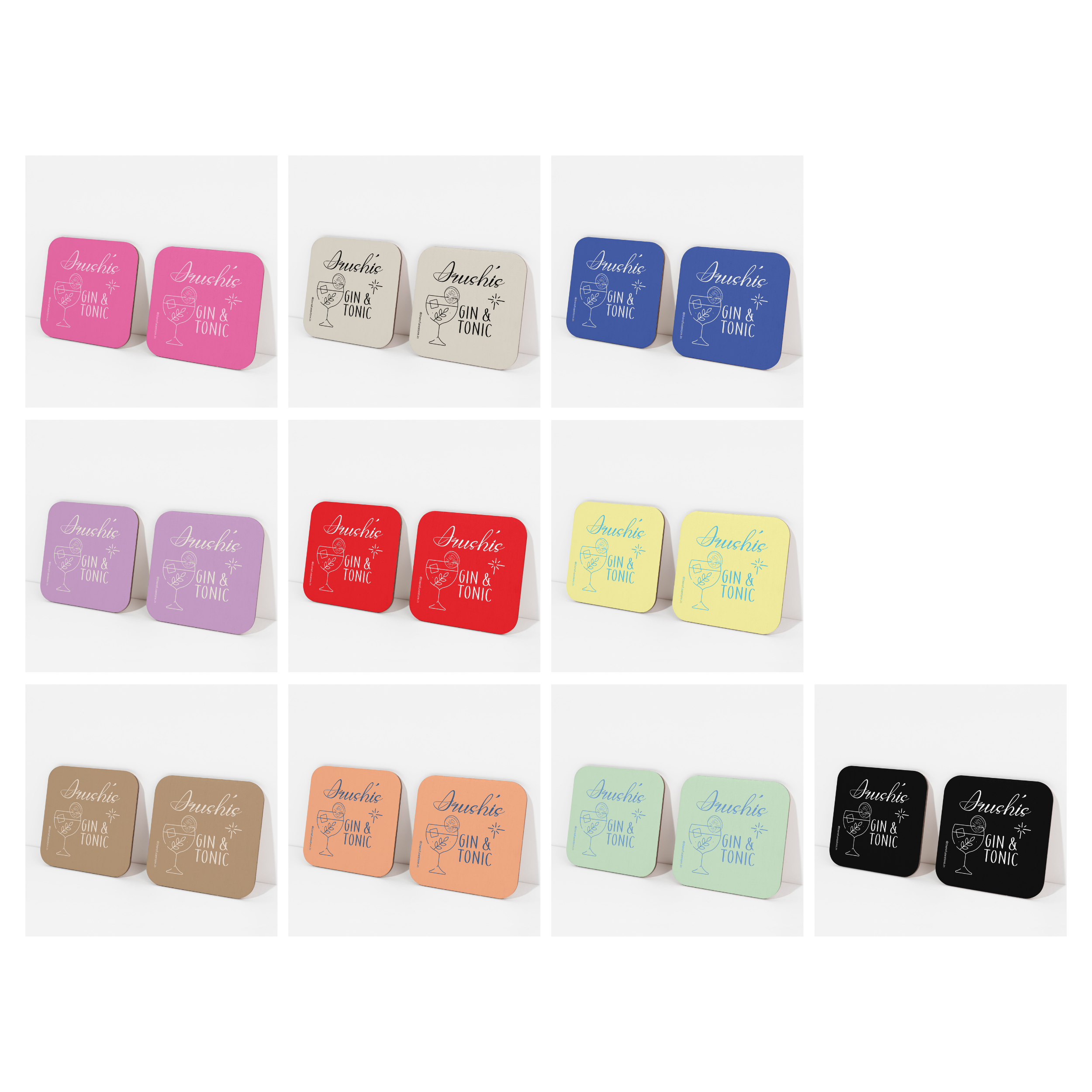 persoanlised Gin & Tonic coasters