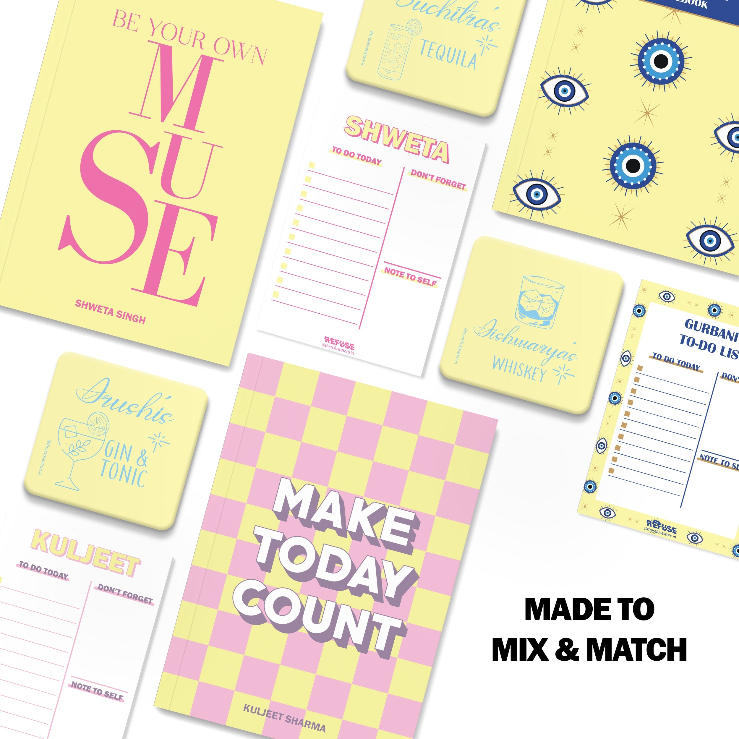 personalised notebook notepad & coaster set