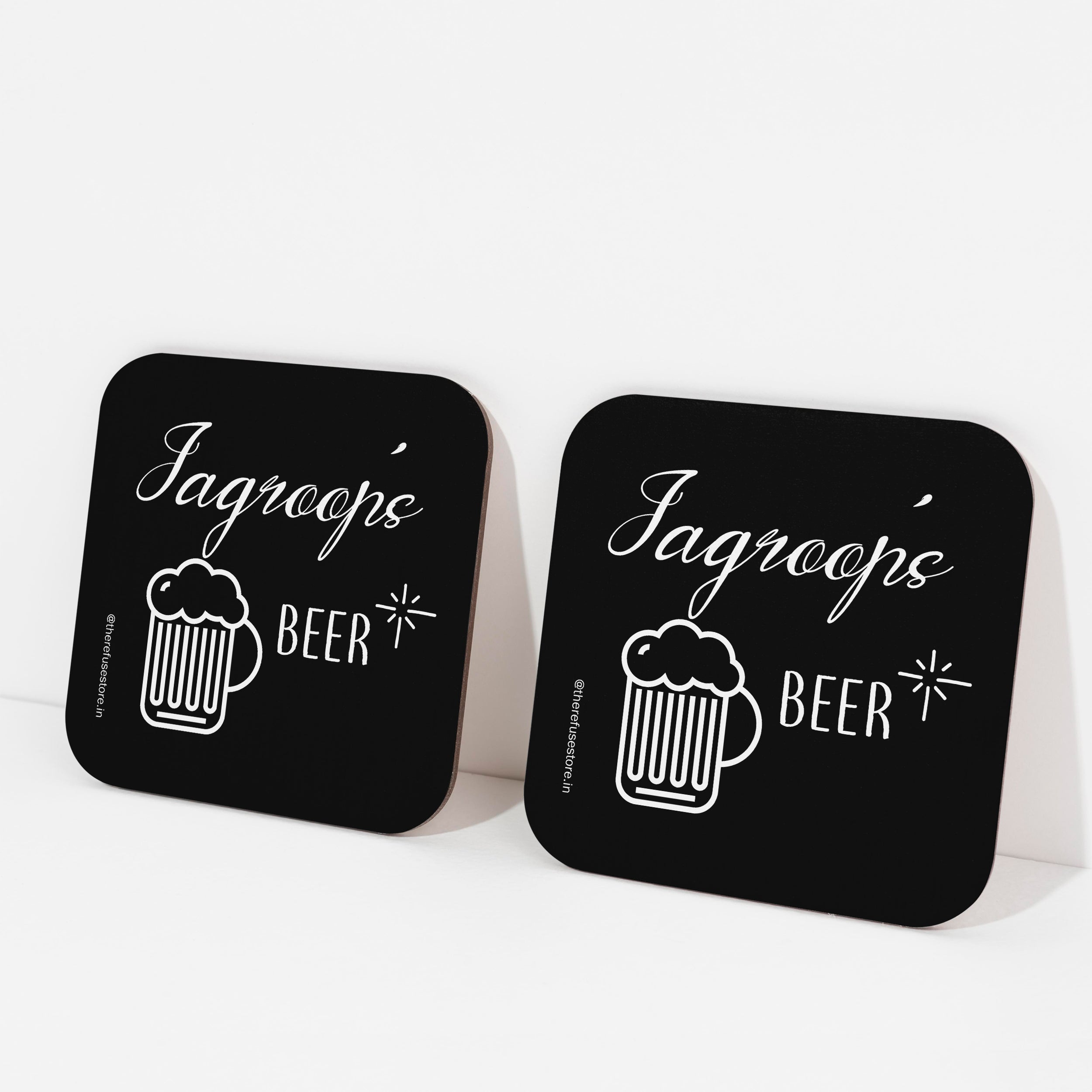 Black persoanlised beer coasters