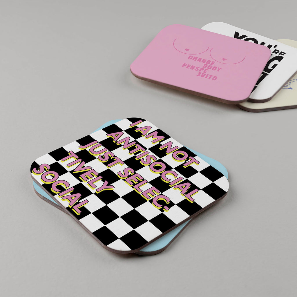 Quirky quote coasters