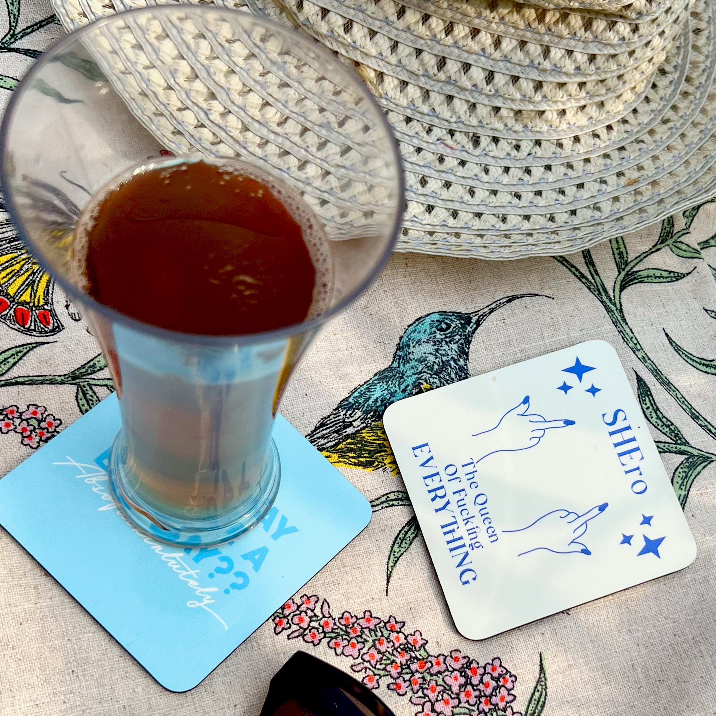 Quirky quote coasters