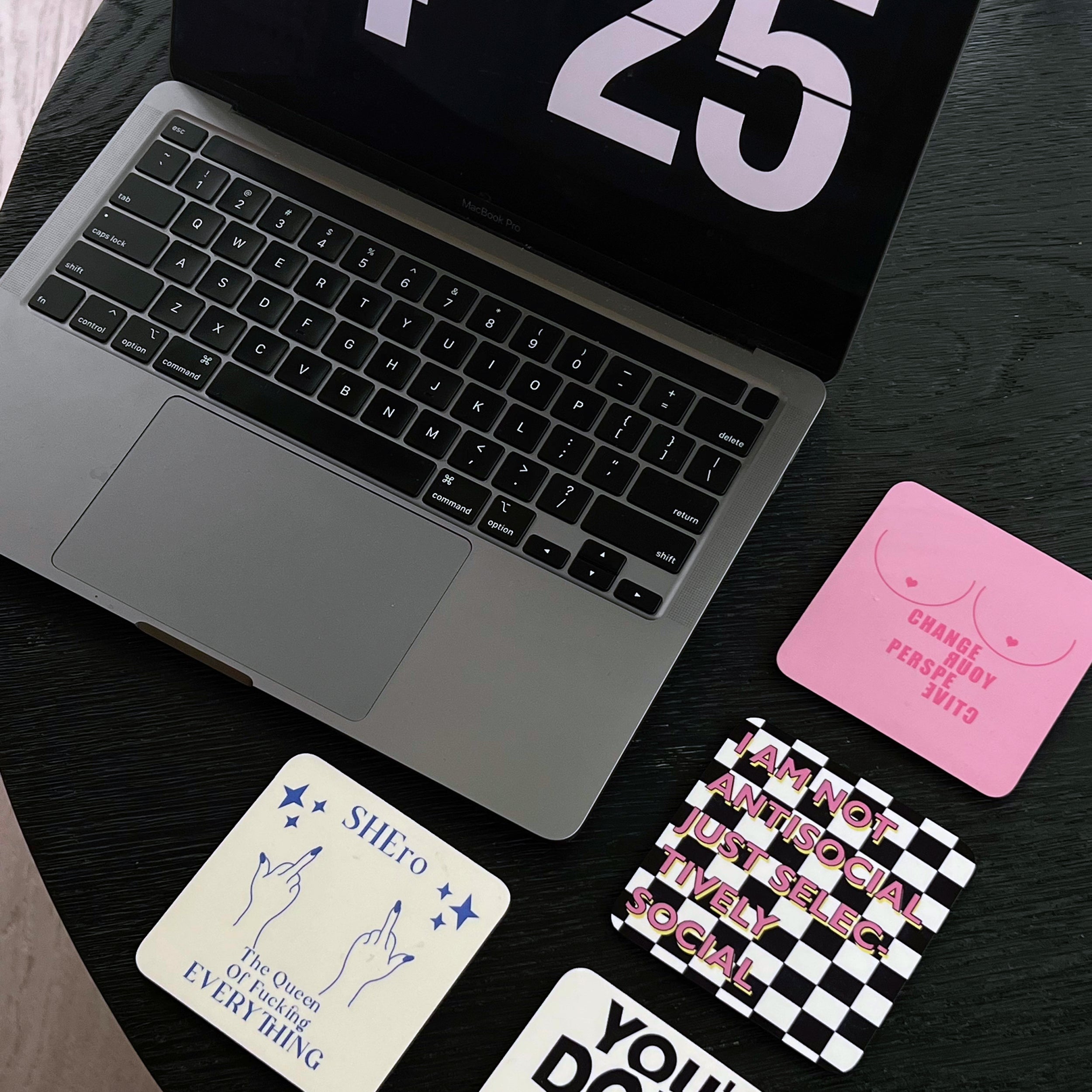 Quirky quote coasters