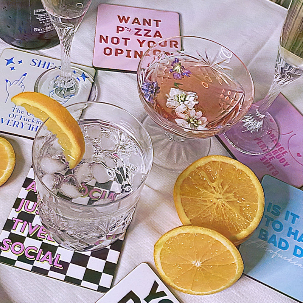 Quirky quote coasters