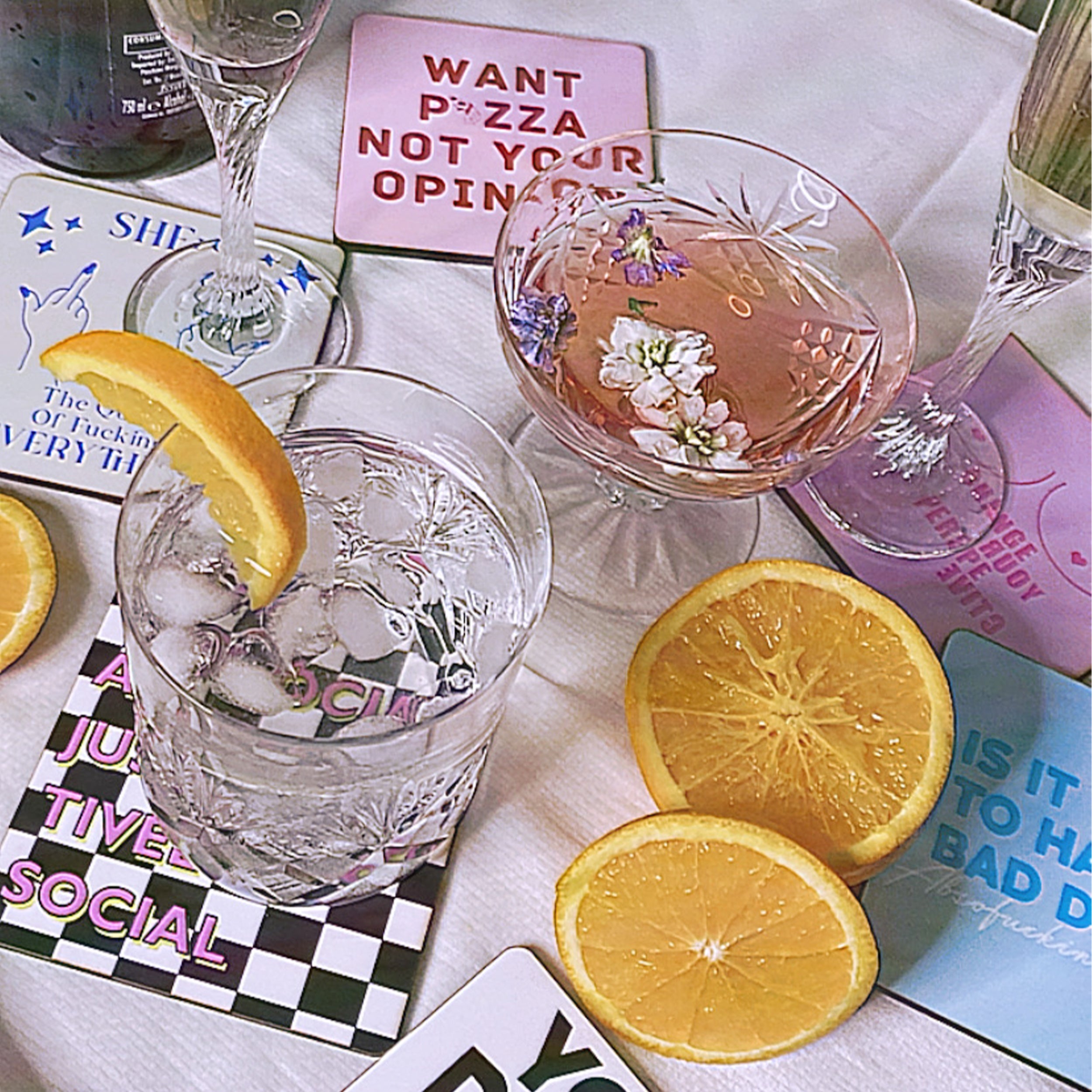 Quirky quote coasters