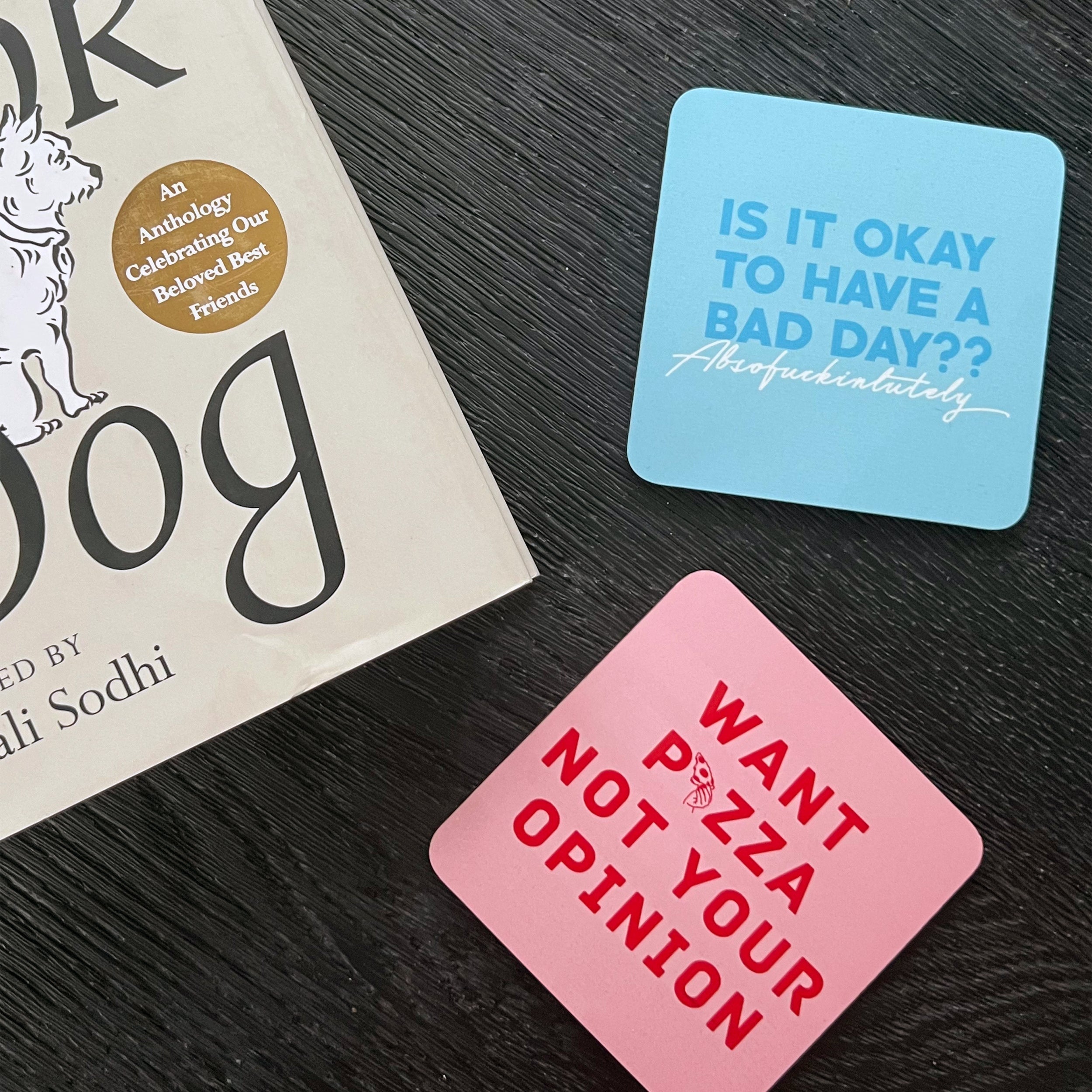 Quirky quote coasters